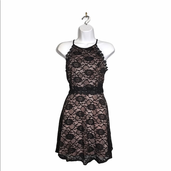 Lily Rose Dresses & Skirts - Lily Rose | Black Lace Pink Underlay Dress
